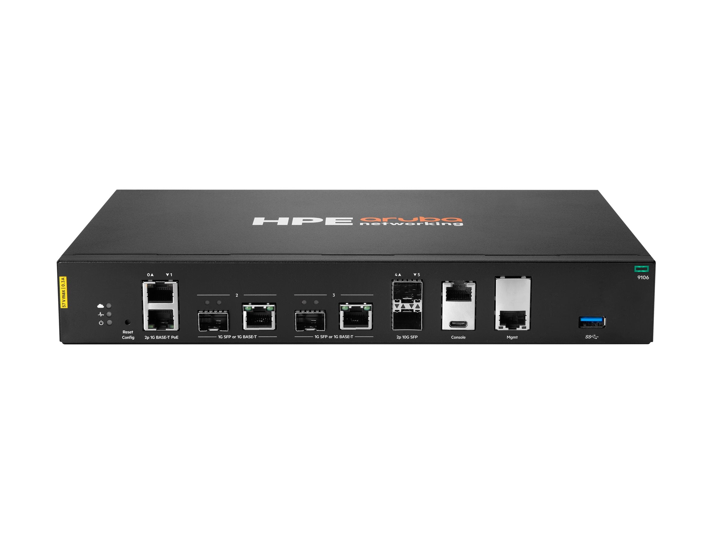 HPE Aruba Networking 9106 RW 2x SFP+ 2x Combo 2x PoE Hybrid Gateway EU en