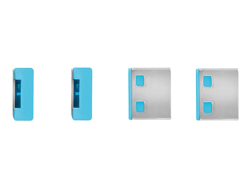 LINDY Clé USB et 4 bloqueurs de ports USB Bleu