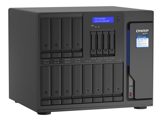 QNAP 16-Bay TurboNAS 12x3.5p HDD + 4x2.5p SSD SATA 6G Intel Xeon W-1250 6 cores 12 threads 3.3GHz 32Go DDR4 ECC RAM