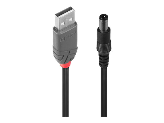 LINDY Adptor Cable USB A male DC 5.5/2.5mm male 1.5m
