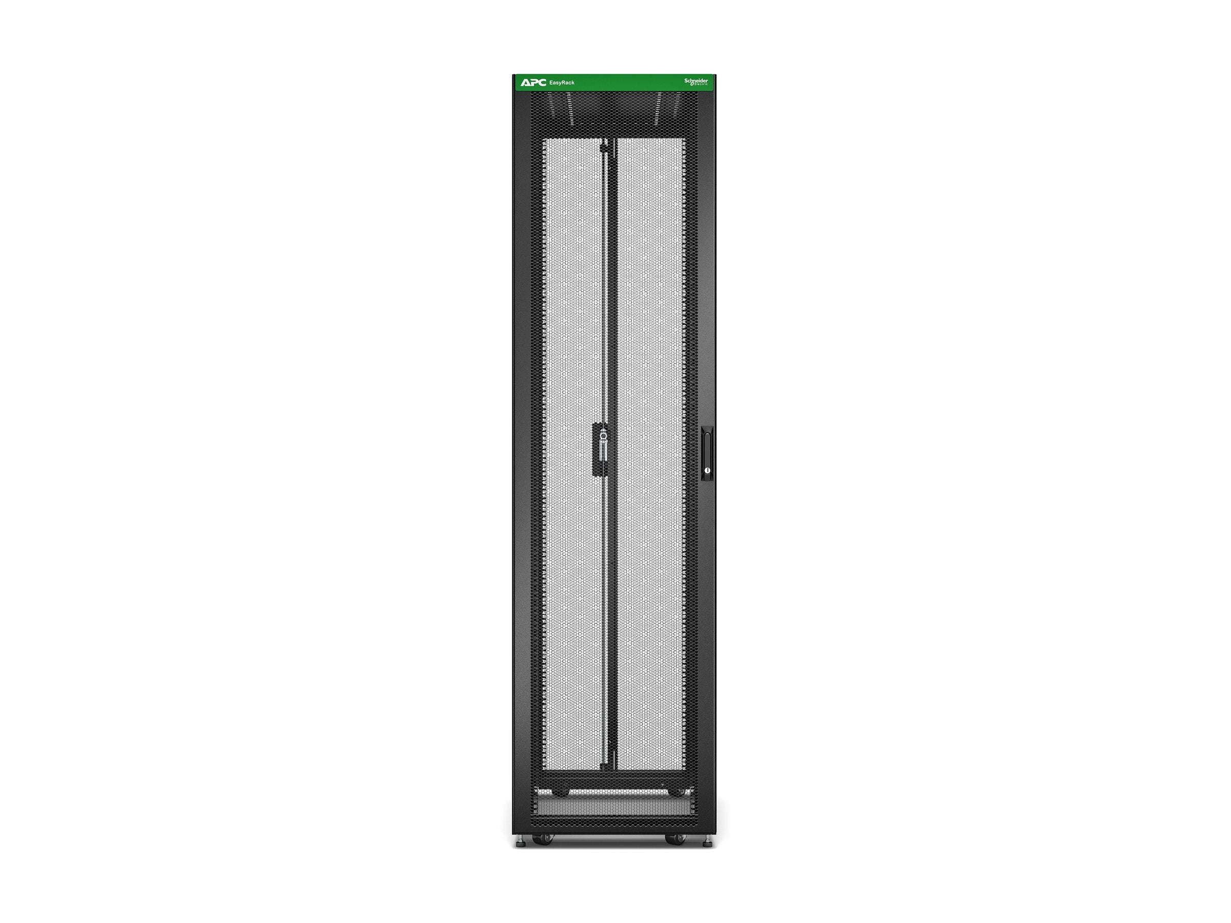 APC Easy Rack 48Ux600x1000 with Roof castors feet and 4Brackets No Side panels Bottom black