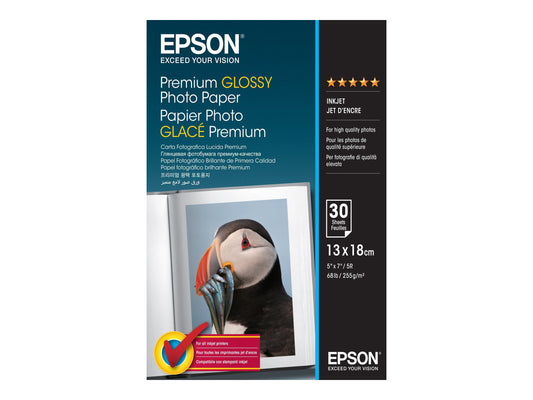 EPSON S042154 Premium brillant photo  papier inkjet 255g/m2 130x180mm 30 feuilles pack de 1