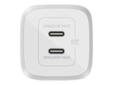 BELKIN BOOST CHARGE 65w USB-C GaN PD PPS Dual Wall Charger White
