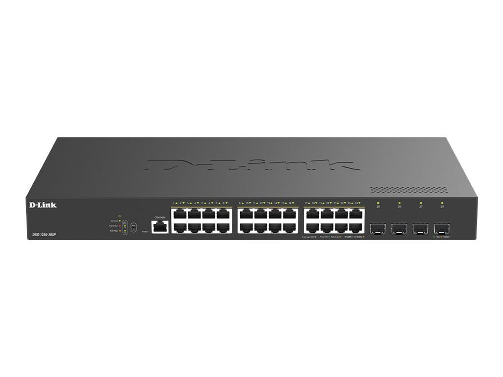 D-LINK Smart+ Nuclias  L2+ 24 ports Gigabit PoE/PoE+ & 4 ports 10 GbE SFP+ Budget PoE 375W Switch ONVIF