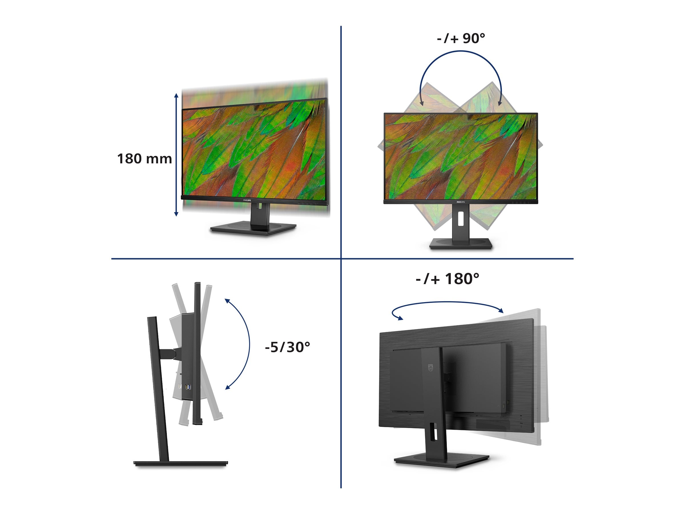 PHILIPS 32B1N3800/00 Ecran 31.5p UHD LED 16:9 VA 60Hz 2xHDMI 2.0 DP 1.4