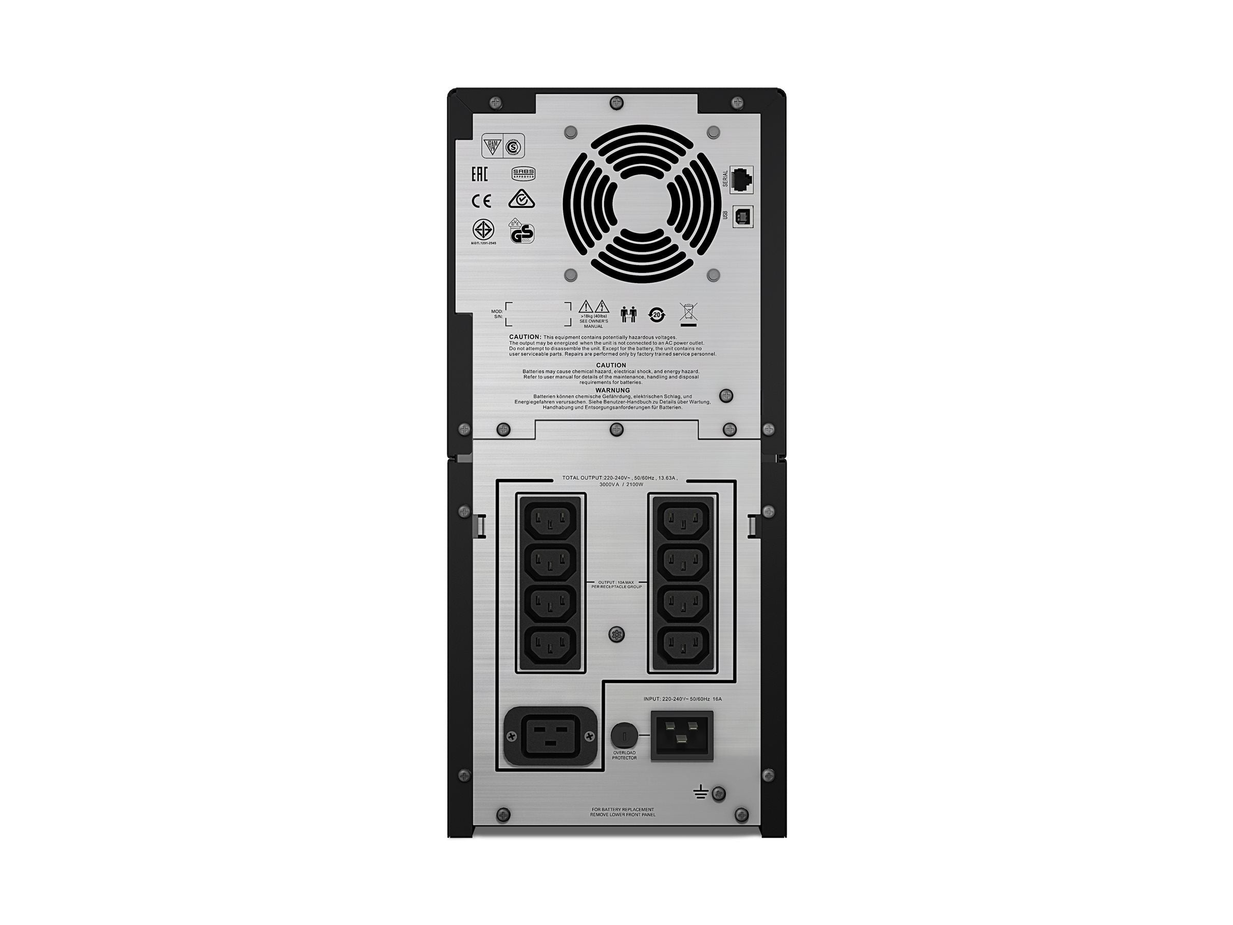APC Smart-UPS C 3000VA LCD UPS AC 230V 2100Watt 3000VA USB output connectors 7 Black