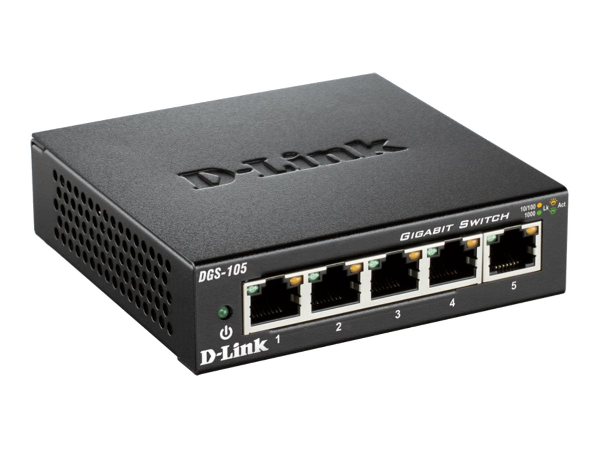 D-LINK 5-port 10/100/1000Mbps Gigabit Ethernet Switch - Metal Housing