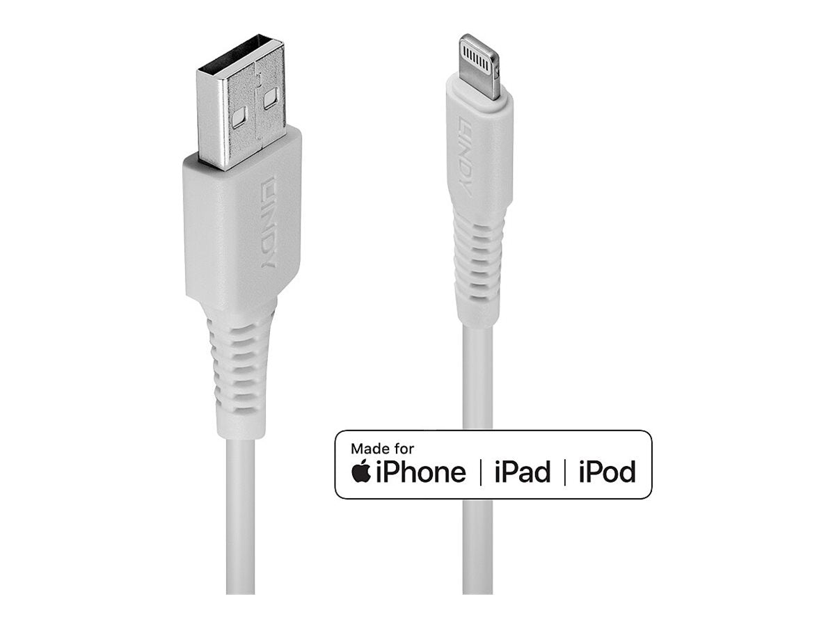 LINDY 3m USB to Lightning Cable white Charge and sync Cable for iPhone iPad & iPod