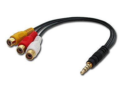 LINDY AudiVideo Adapter 3.5-3xRCA Video+Audio-Stereo 4Segment3.5