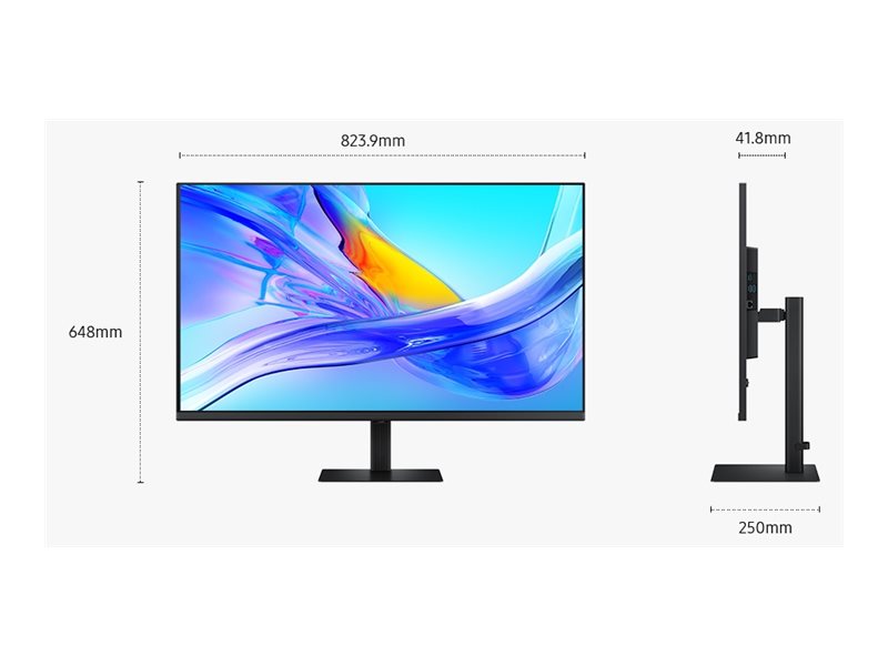 SAMSUNG ViewFinity S37D800U 37p 16:9 3840x2160 VA 5ms 350nits 60Hz HDR10 sRGB 100 HAS/Swivel/Tilt HDMI/DP/USB-C 90W LAN USB3