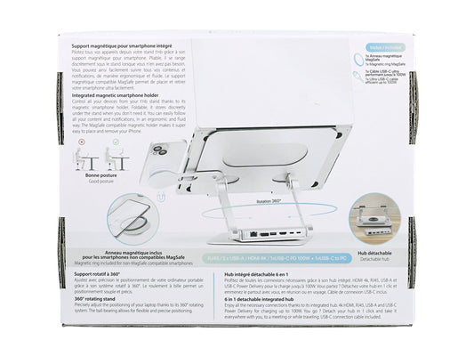 TNB iClick 360 adjustable notebook stand with detachable 6in1 hub aluminum