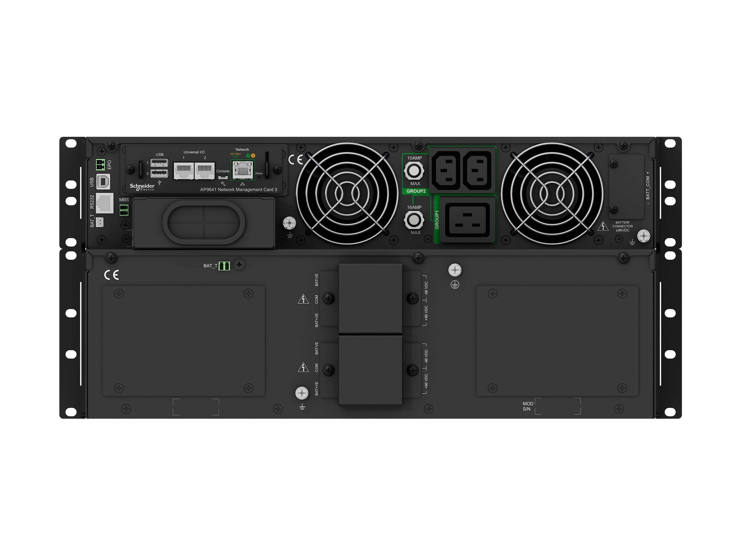 APC Smart-UPS On-Line 10kVA 10kW Tower 230V 2x IEC C13+1x IEC C19+Hard wire 3-wire H+N+E outlets Network Card wo rail kit