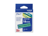 BROTHER P-TOUCH TZE-741 noir sur vert 18mm
