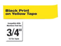BROTHER P-TOUCH TZE-S641 noir sur jaune  18mm extra gluey