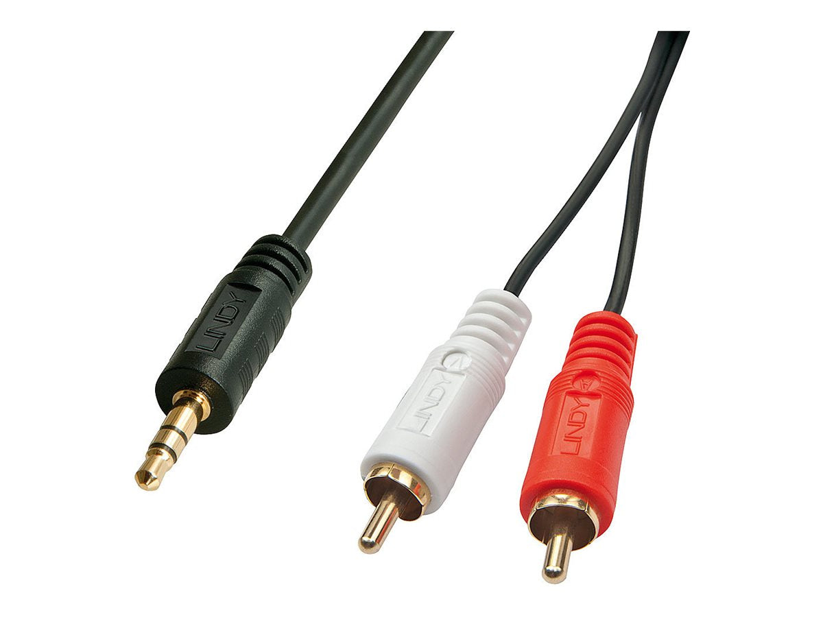 LINDY Premium Audio Adaptercable 2m 2x Phono/RCA to 3.5mm Stereo Jack