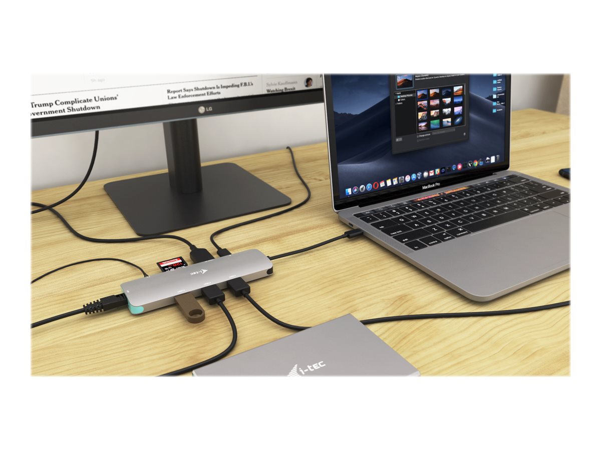 I-TEC USB C Metal Nano Docking Station 1xHDMI4K 1xSD Cardreader 1xmicroSD reader 1xGLAN 3xUSB 3.0 Port 1xUSB-C Sans Alimentation
