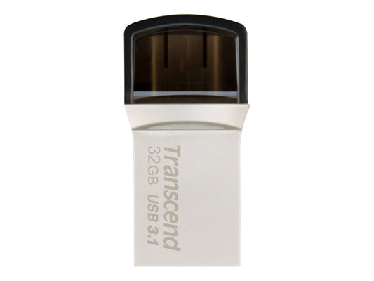 TRANSCEND 32Go Clé USB3.1 Gen 1- On The Go - Type A et C - Argentée