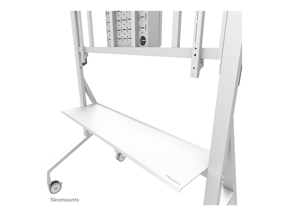 NEOMOUNTS FL50-575WH1 Support au sol mobile pour écran 65-110p - étagère multimédia incluse - installation rapide - TÌV