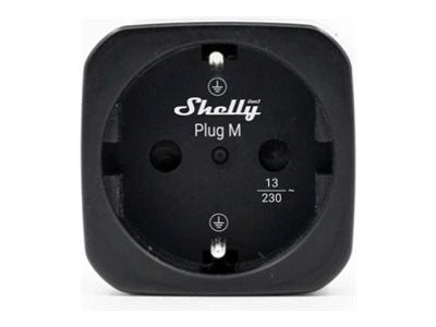 SHELLY Plug M Gen3 Black WLAN Power Metering Smart Plug