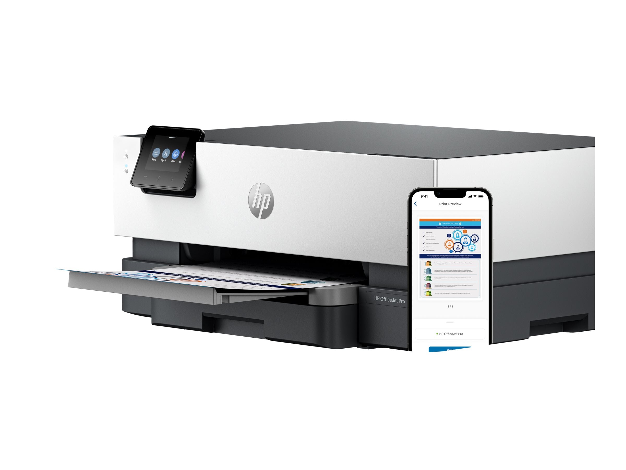 HP Officejet Pro 9110b Printer colour Duplex inkjet A4 1200x1200dpi 22ppm mono 18ppm colour 250sheets USB LAN Wi-Fi Bluetooth 5.0 LE