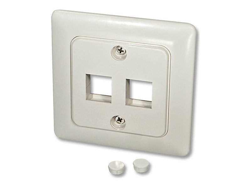 LINDY Face Plate DE for 2 Keystone Face plate with cover 80x80