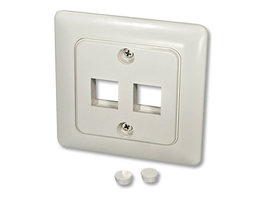 LINDY Face Plate DE for 2 Keystone Face plate with cover 80x80