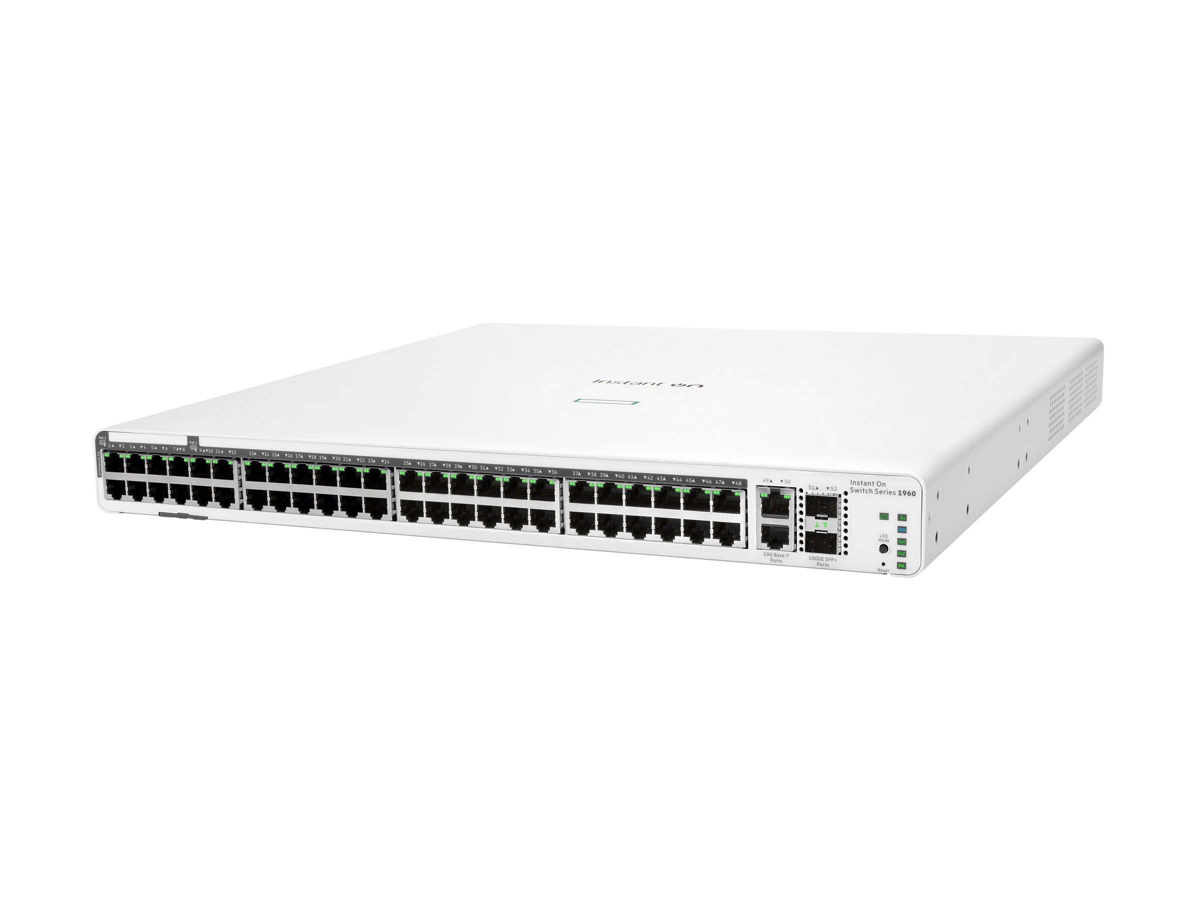 HPE Networking Instant On 1960 48G 40p Class4 8p Class6 PoE 2XGT 2SFP+ 600W Switch Commutateur Géré 48 x 10/100/1000