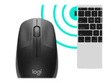 LOGITECH M190 Mouse optical 3 buttons wireless USB wireless receiver charcoal
