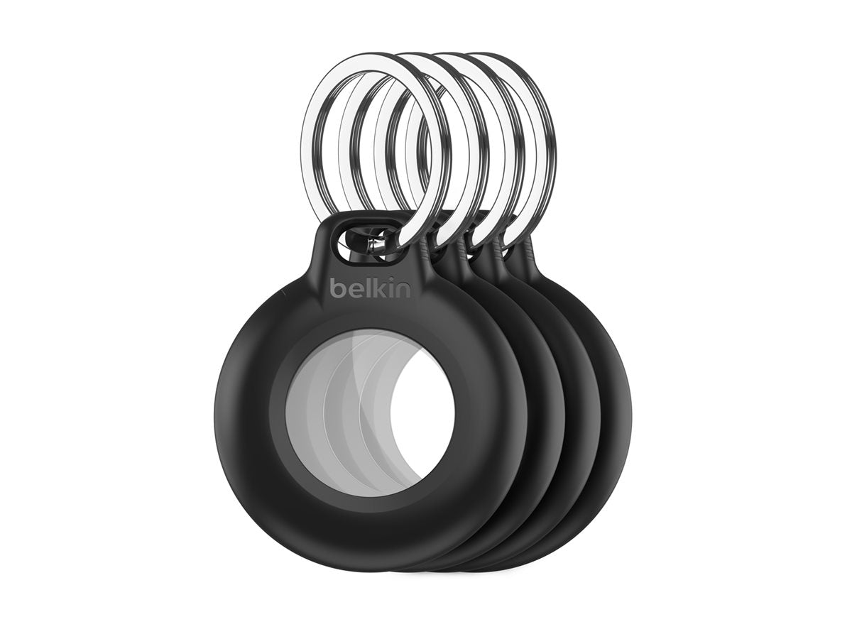 BELKIN Secure Holder - Airtag - Waterproof Keyring - 4 Pack Black
