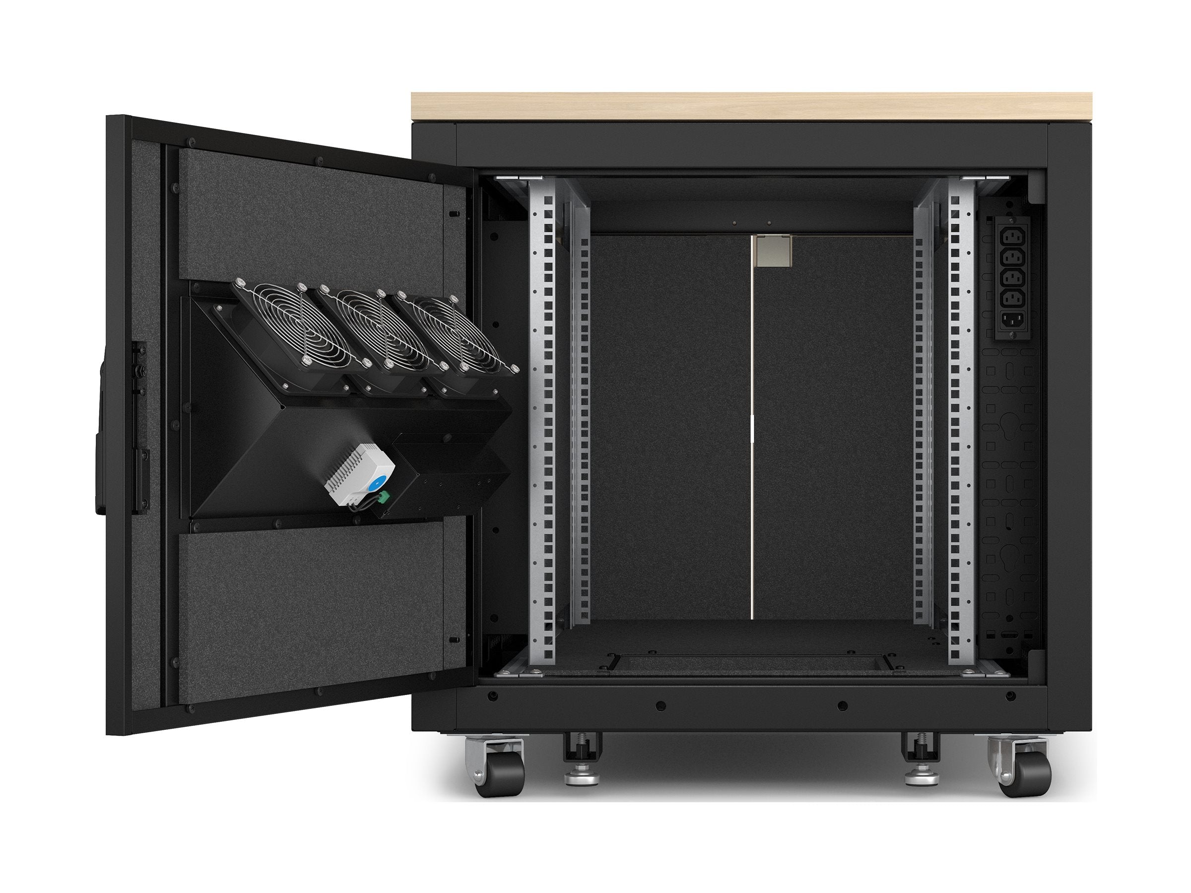 APC NetShelter Rack vertical soundproof AC 100-230V maple 12U 19 TAA Compliant