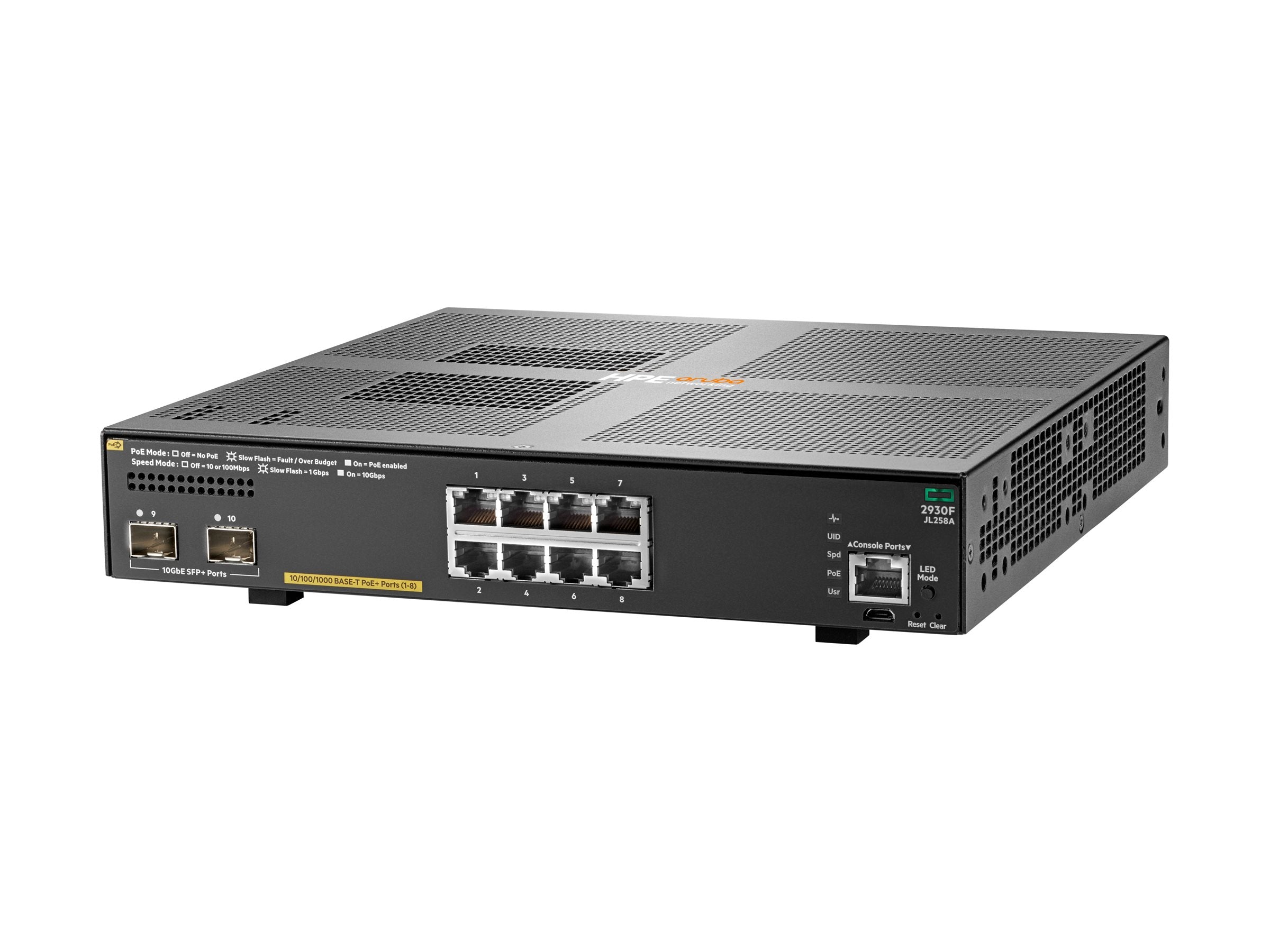 HPE Aruba 2930F 8G PoE+ 2SFP+ Switch Europe English