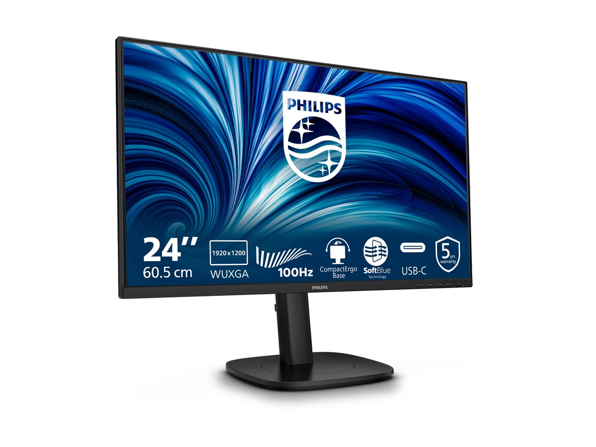 PHILIPS 24p 1920x1200 100Hz IPS Flat H/A 150 MM DICOM TUV EyeSafe certified USB HUB SPEAKERS DP HDMI Bri 300cd/m2 TCO 10