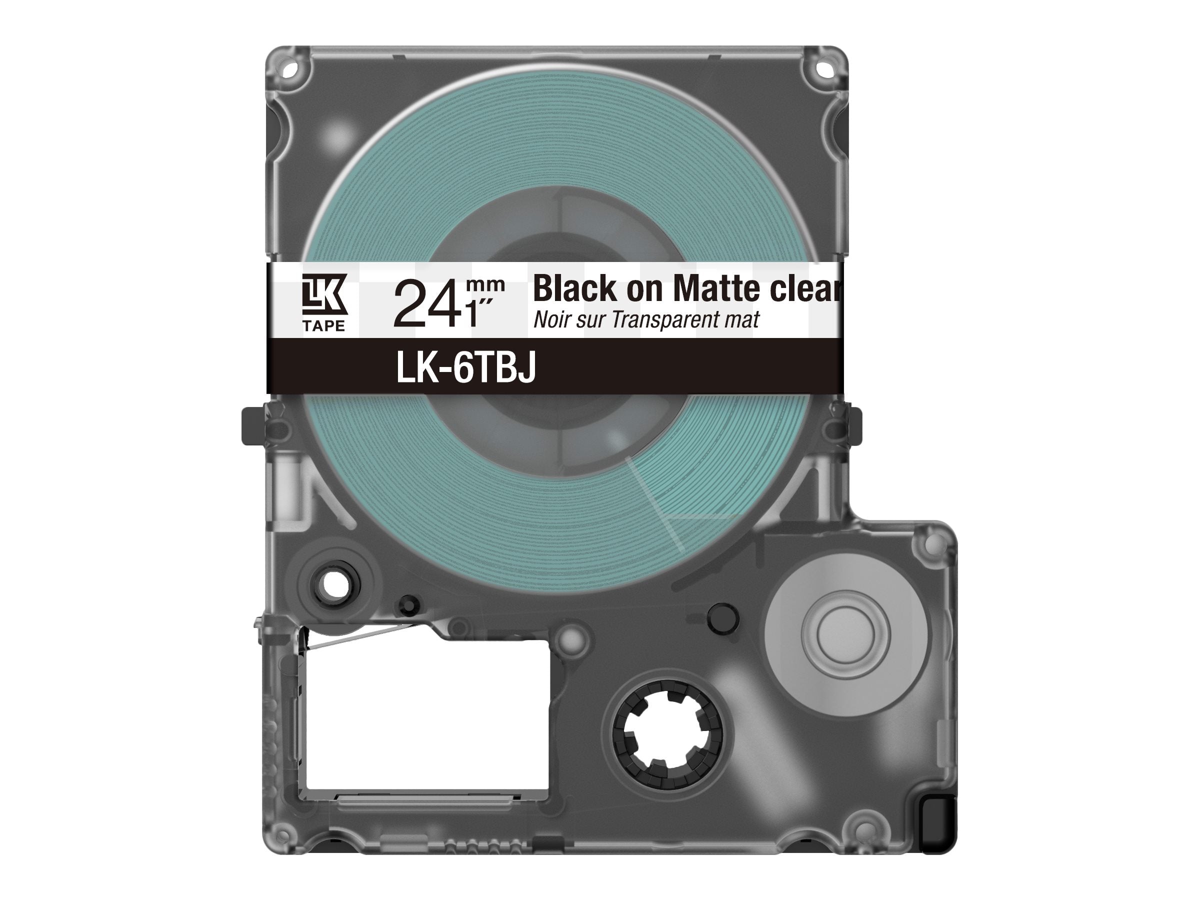 EPSON Matte Tape Clear/Black 24mm 8m LK-6TBJ
