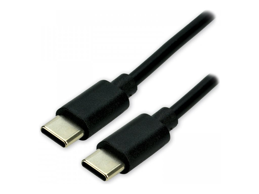 MCL Câble USB 2.0 Type C mâle/mâle Charge&Data 480Mb 3A-Noir-1.50m