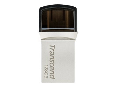TRANSCEND 128Go ClÃ© USB3.1 Gen 1- On TheGo - Type A et C - ArgentÃ©e