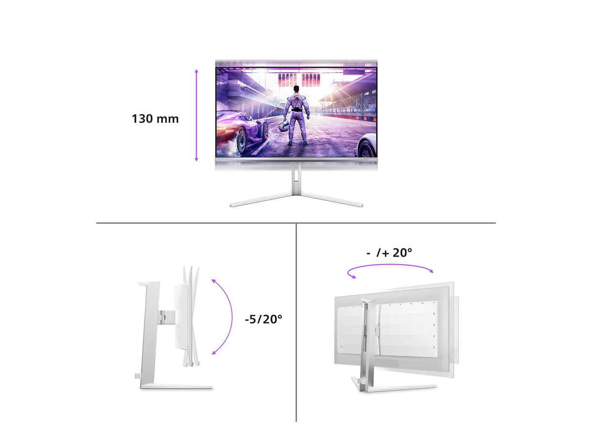 PHILIPS 27M2N8500/00 26.5p QHD OLED 360Hz 1000cd/m2 0.03ms HDMI2.1x2 DP USB Type C Speakers Height Adj.