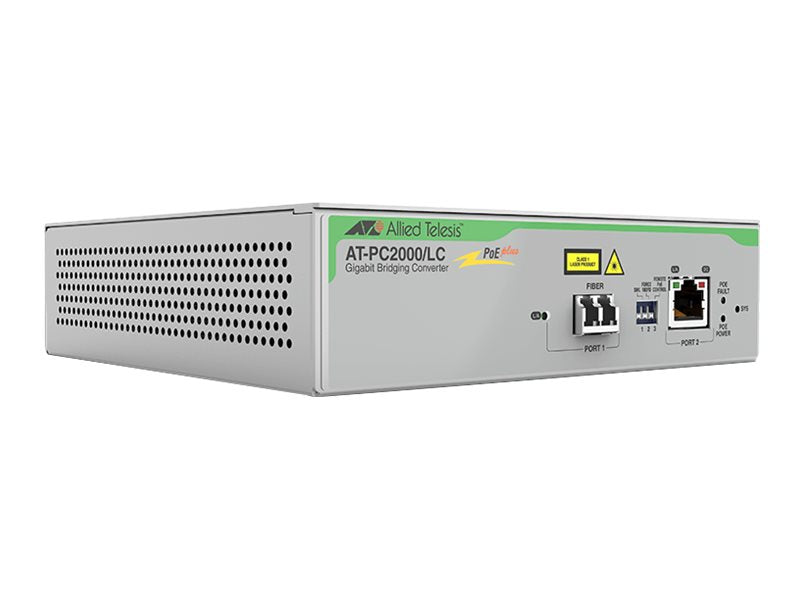 Convert.Media/Switch, 1x1000Ba seSX/LC vers 1x1000baseTX POE