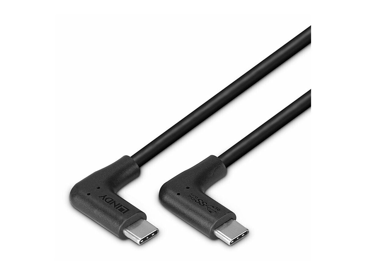 LINDY 0.5m USB 3.2 Type C Cable 2 x 90 Right Angle