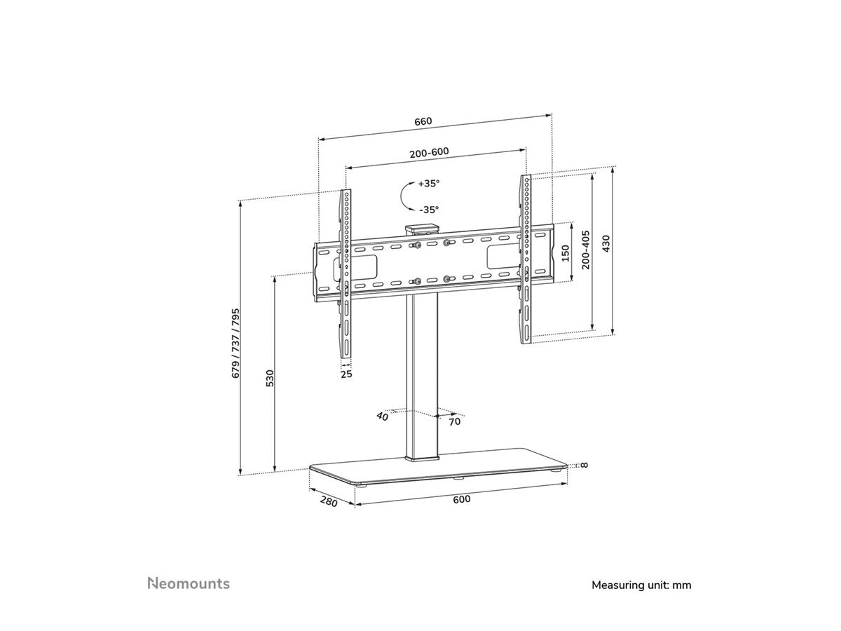 NEOMOUNTS DS45-430BL16 Support de bureau pour écran à poser 37-70p- pivotant