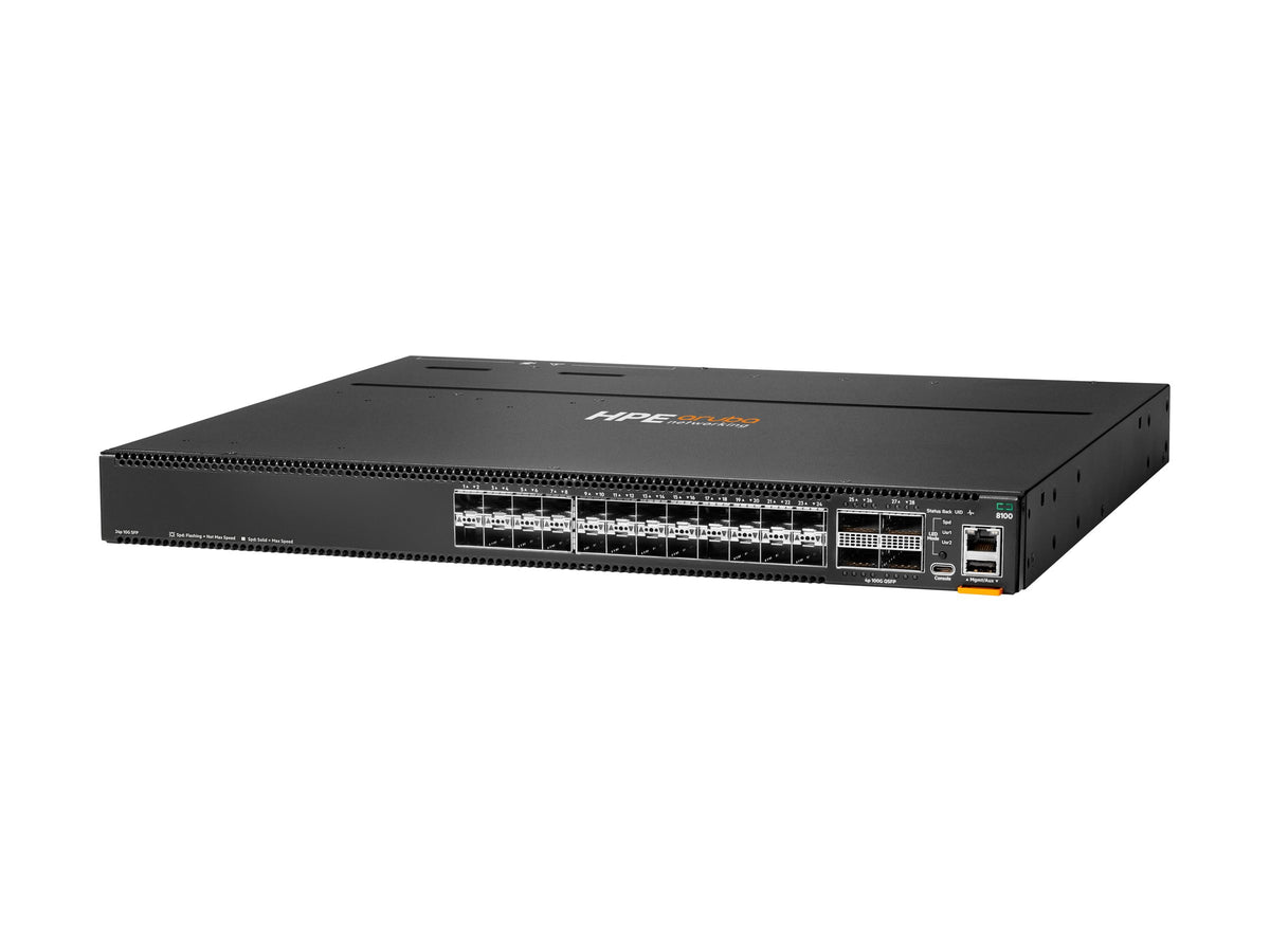 HPE Aruba Networking CX 8100 24x10G SFP+ 4x40/100G QSFP28 FB Airflow 3 Fans 2AC PSU SW Bundle EU en