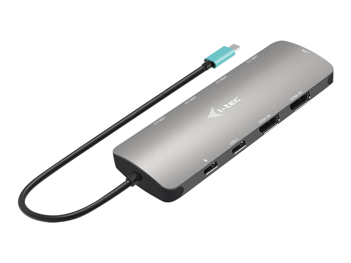 I-TEC USB-C Metal Nano Dock 2x HDMI 1x GLAN 2x USB 3.2 2x USB2.0 1x USB-C 3.2 Gen.1 Data 1x USB-C 100W PD Sans Alimentation