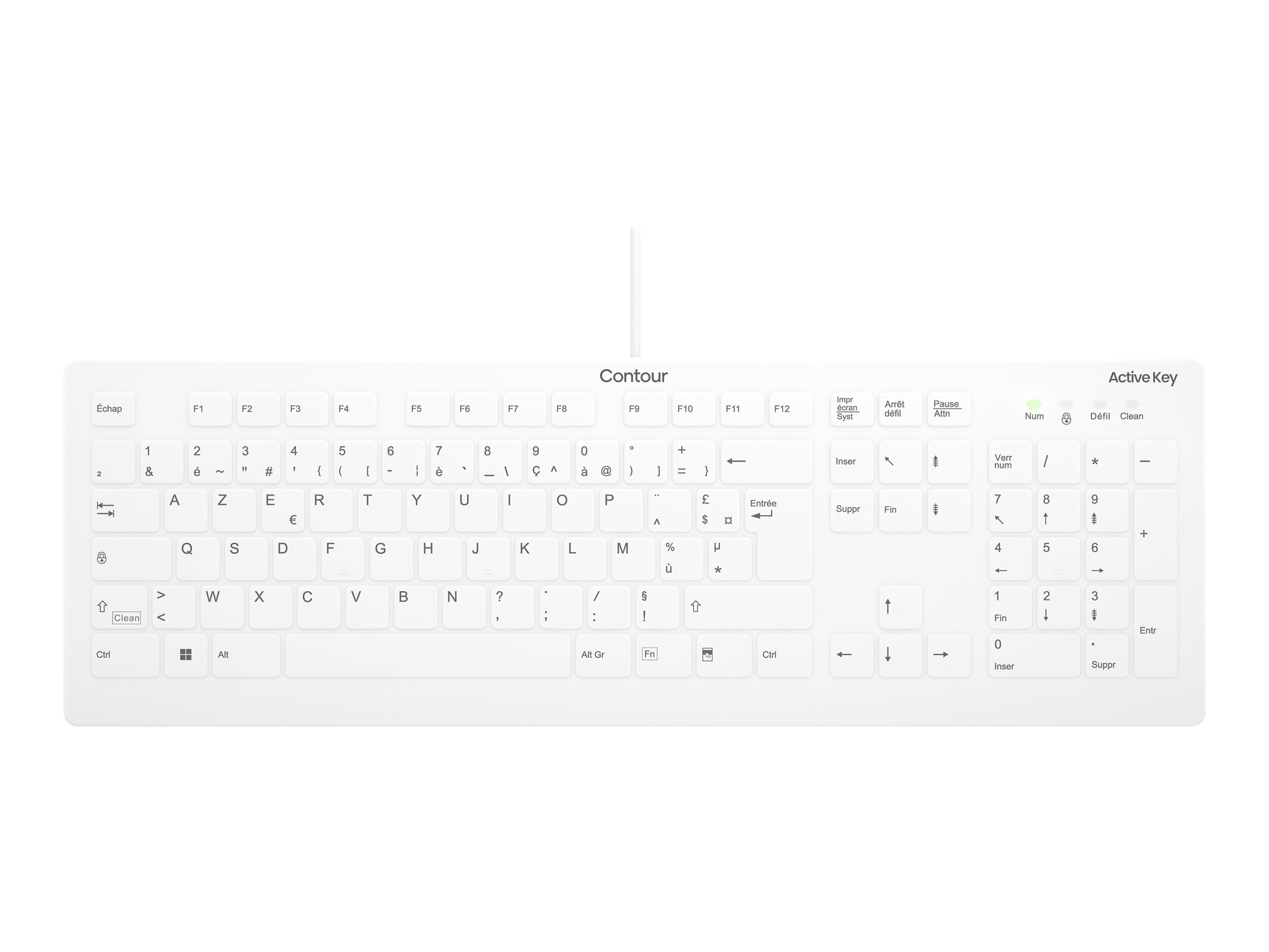 CONTOUR ACTIVE KEY Clavier AK-C8112 filaire FR blanc