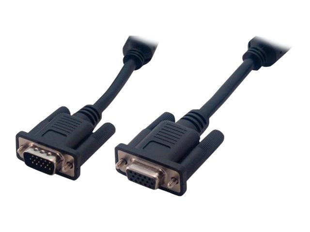 MCL - Rallonge S-VGA HD15 mâle /femelle surblindé 3 coax + 9 fils 10m Noir