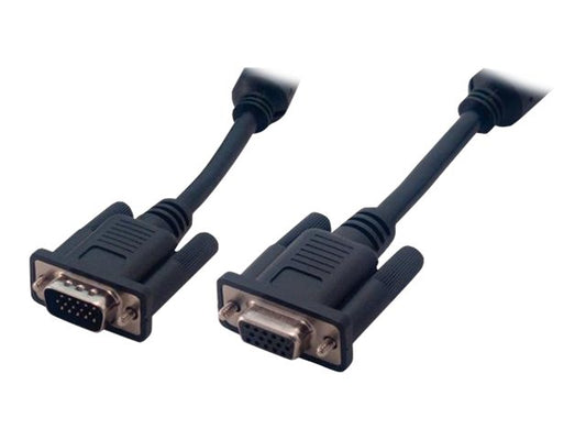 MCL - Rallonge S-VGA HD15 mâle /femelle surblindé 3 coax + 9 fils 10m Noir