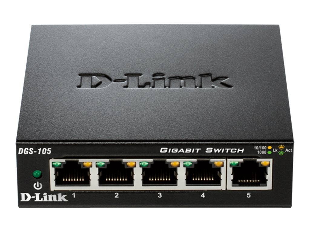D-LINK 5-port 10/100/1000Mbps Gigabit Ethernet Switch - Metal Housing