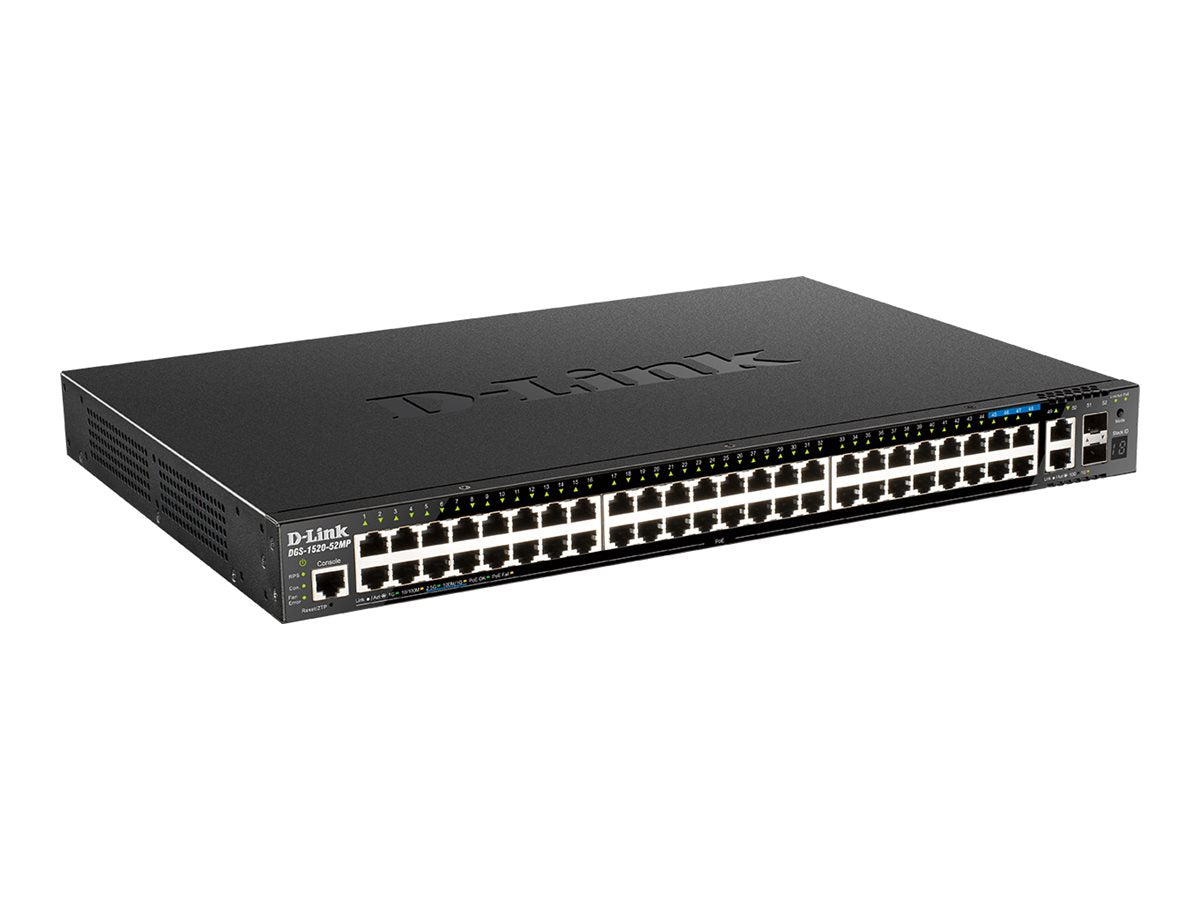 D-LINK DGS-1520-52MP/E 52-Port Smart Managed PoE+ Gigabit Stack Switch 4x 2.5 GE 4x 10G