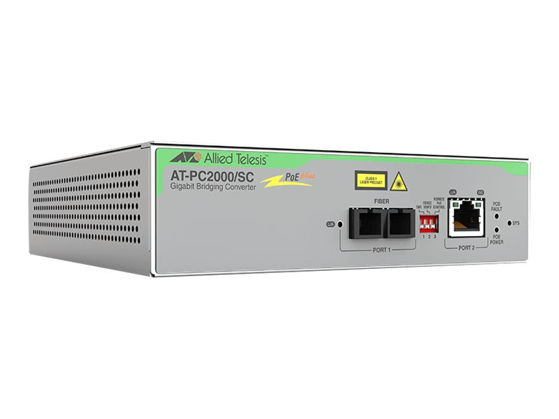 Convert.Media/Switch, 1x1000Ba seSX/SC vers 1x1000baseTX POE