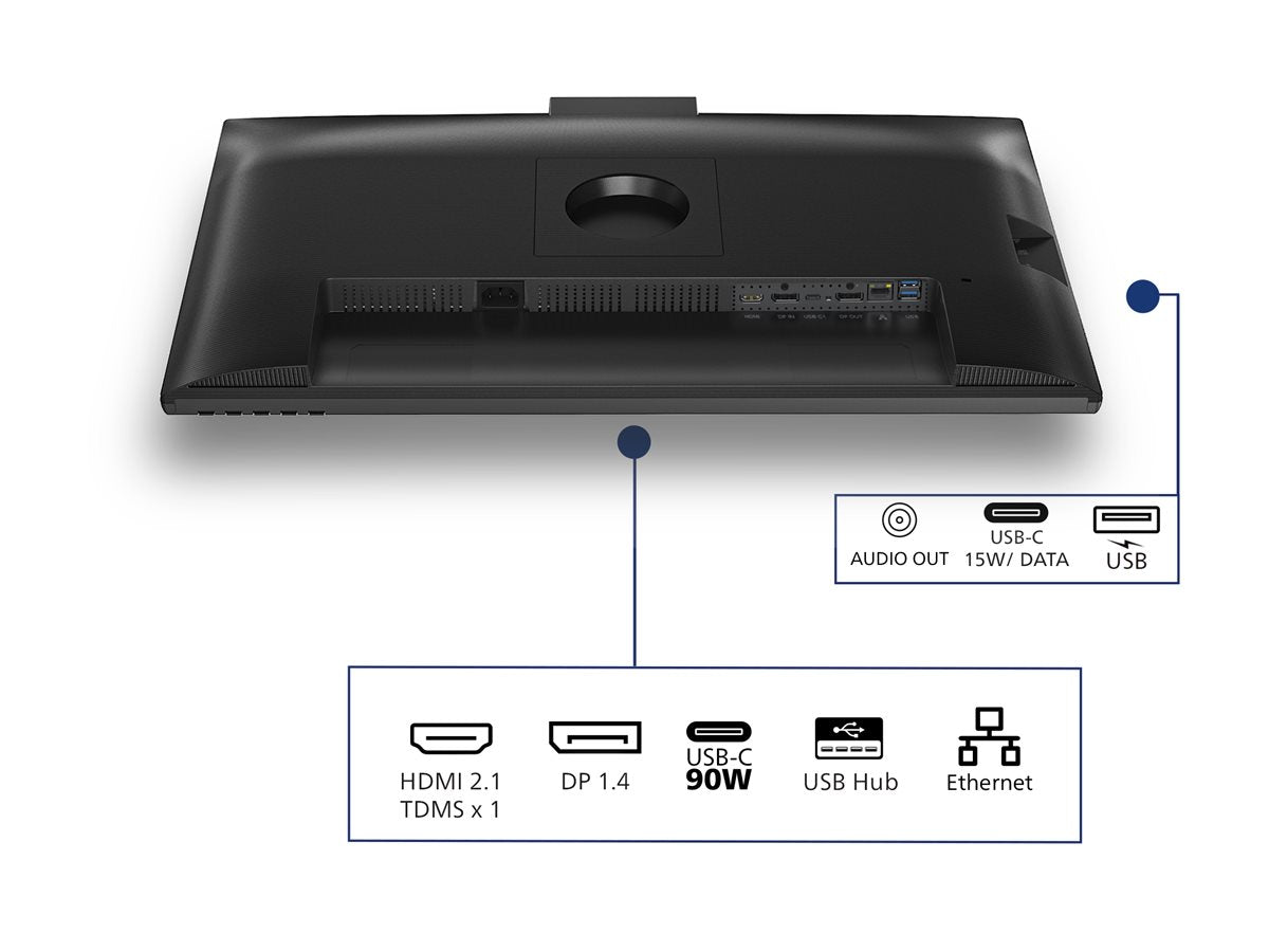 PHILIPS 27p 2560x1440 120Hz IPS Flat H/A 150 MM USB C DOCKING DISPLAY 90W Daisy chain with 27B2N3500J Smart Link Sync