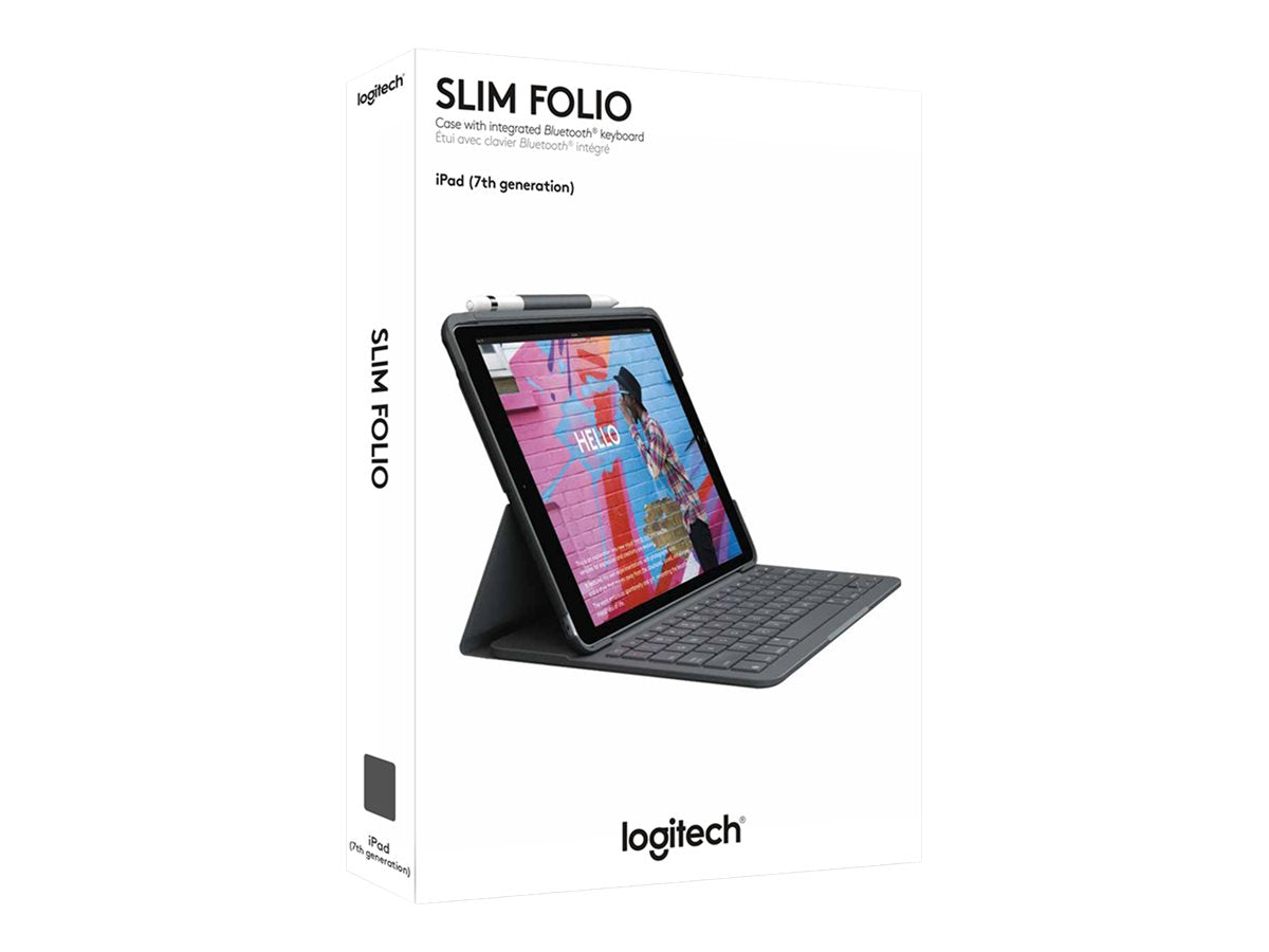 LOGITECH Slim Folio for iPad 7th & 8th generation - Graphite - Fra