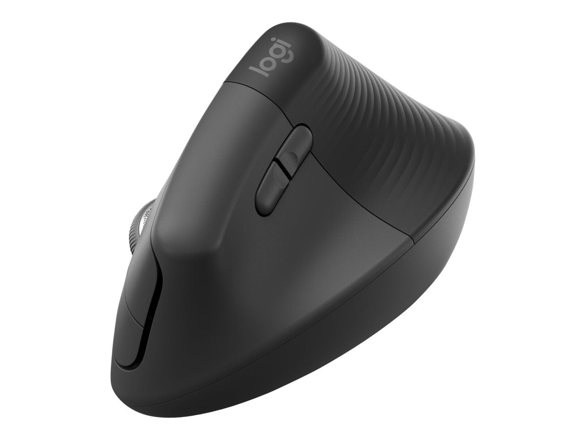 LOGITECH Lift for Business Vertical mouse ergonomic 6 buttons wireless Bluetooth 2.4 GHz Bolt USB receiver graphite
